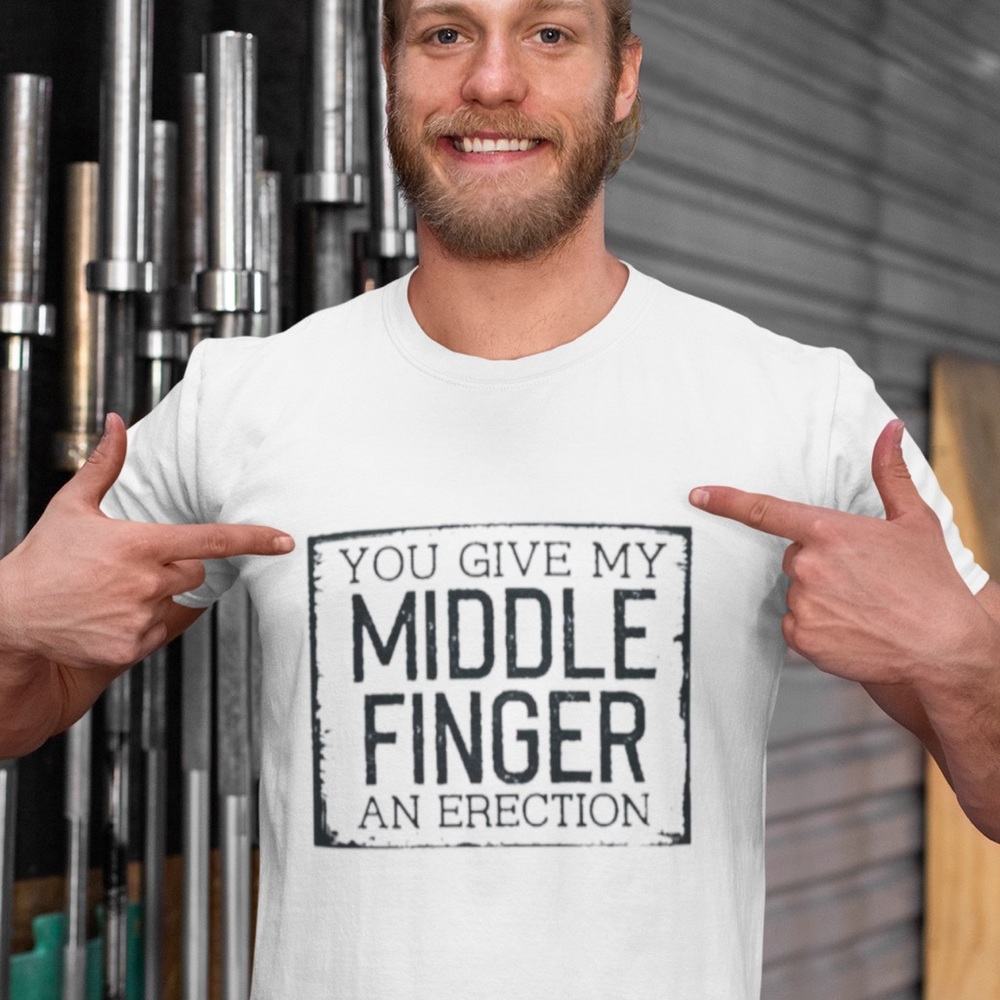 Middle Finger Humor Handmade Sublimated Graphic Tee - Picture 6 of 6
